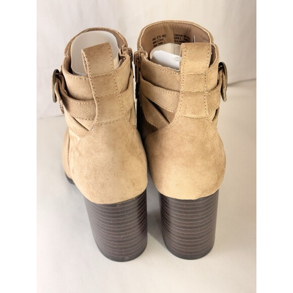 NEW: Sonoma Sonja  Suede Booties Women's 7.5 M Side Zip Ankle Heeled Shoes - Picture 3 of 16